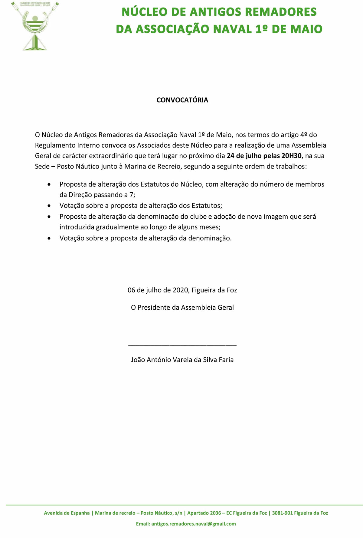 Convocatória Assembleia Geral Extraordinária